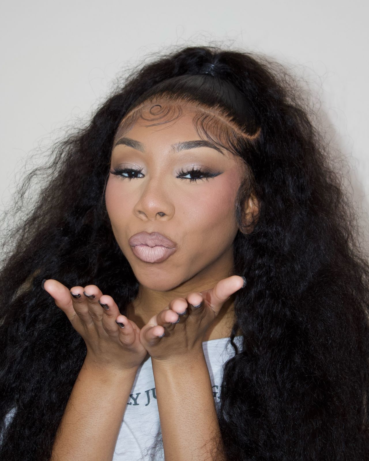 Soft glam with winged liner