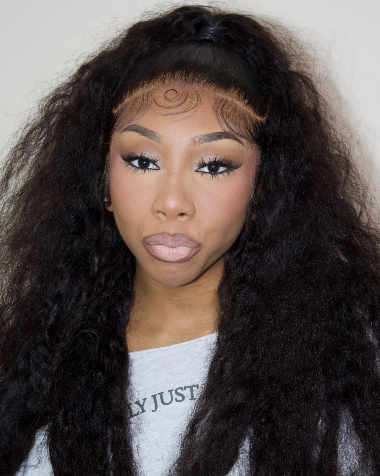 Winged liner and a nude lip